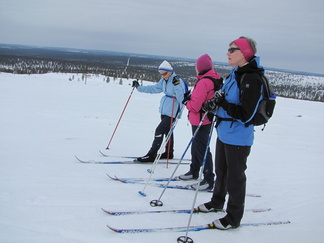 Toinen ryhmä hiihteli sunnuntaina Niilanpään suunnalla Juicen johtaessa joukkoa.