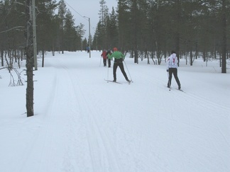 Saariselän ja Laanilan välinen latu on varsinainen hiihdon valtaväylä.