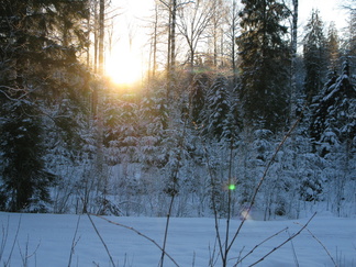 Kypäräsuolla auringon viimeiset säteet valaisivat maisemaa