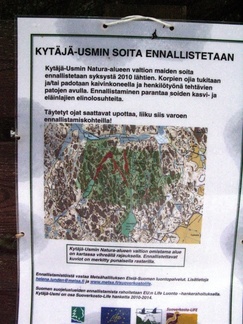 Metsähallitus ennallistaa entisiä soita. Vanhoja metsäojia on tukittu.