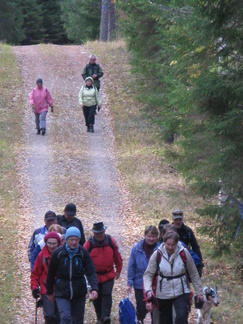 Kohta perillä Latu-Miilussa. Takana noin 11,5 km patikointia ja neljä tuntia.