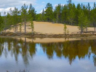 Luulammella on hienoja hiekkatievoja.