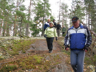 Liukasta on kallioilla.