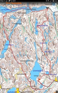 Tässä reittimme Usmissa