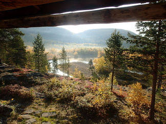 Lähtöpäivän aamuna joella oli hieman usvaa.