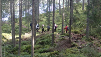 Reittimme kulki varsin vaihtelevassa maastossa, väliin mentiin alaspäin...