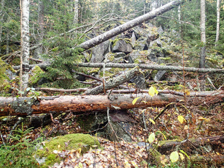 Piilolammen pohjoispäässäkin on ollut louhos.