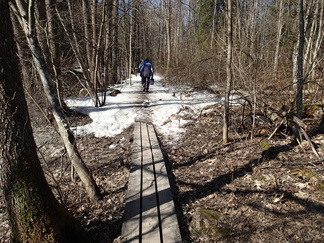 Joenrannasta löytyi vielä menneen talven viimeiset merkit.