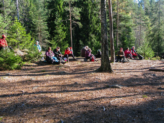 Vihdoin Piilolammen taukopaikalla!